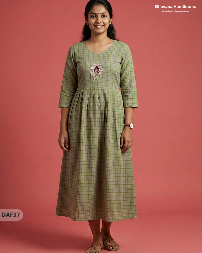 Comfortable Daily Wear Cotton Frock – Gray Colour | Half Lining
