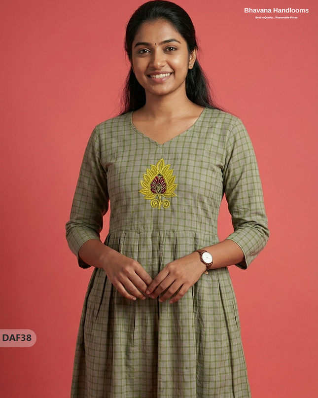 Comfortable Daily Wear Cotton Frock – Gray Colour | Half Lining