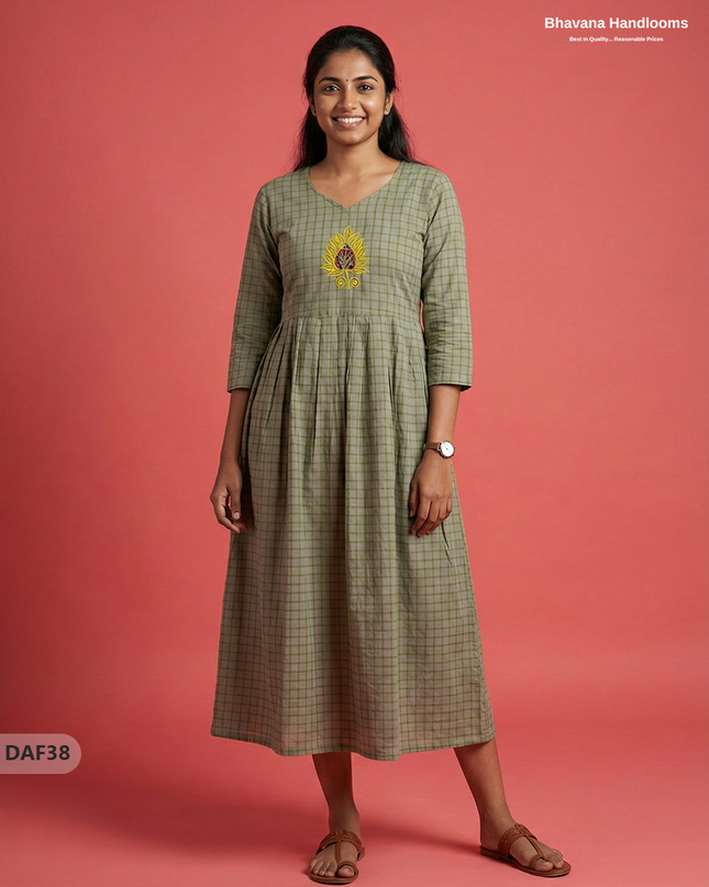 Comfortable Daily Wear Cotton Frock – Gray Colour | Half Lining