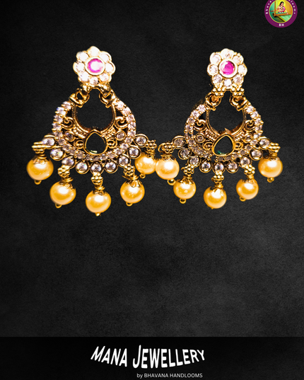 Simple  haaram kemp & cz stones with pendant