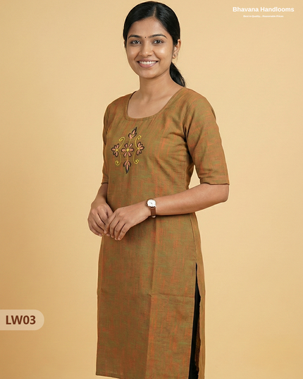 Cotton Straight Cut Top – Brown Colour (No Lining) | Comfortable Daily Wear