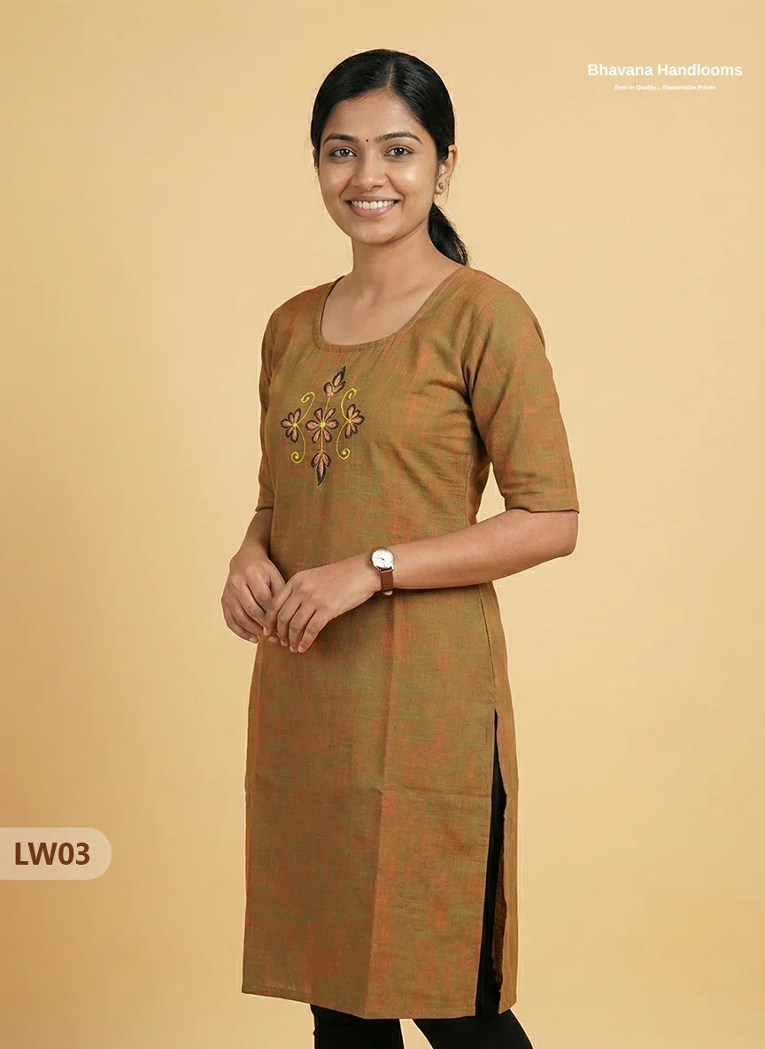 Cotton Straight Cut Top – Brown Colour (No Lining) | Comfortable Daily Wear