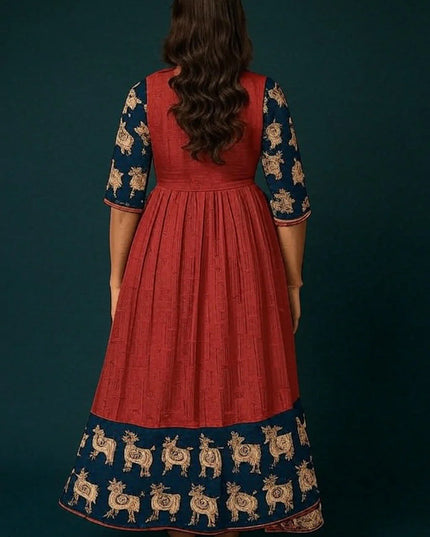 Premium 2-Piece Frock Set Maroon Colour – Bhavana Originals Exclusive