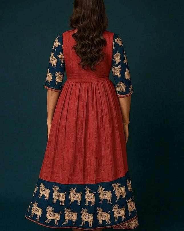 Premium 2-Piece Frock Set Maroon Colour – Bhavana Originals Exclusive