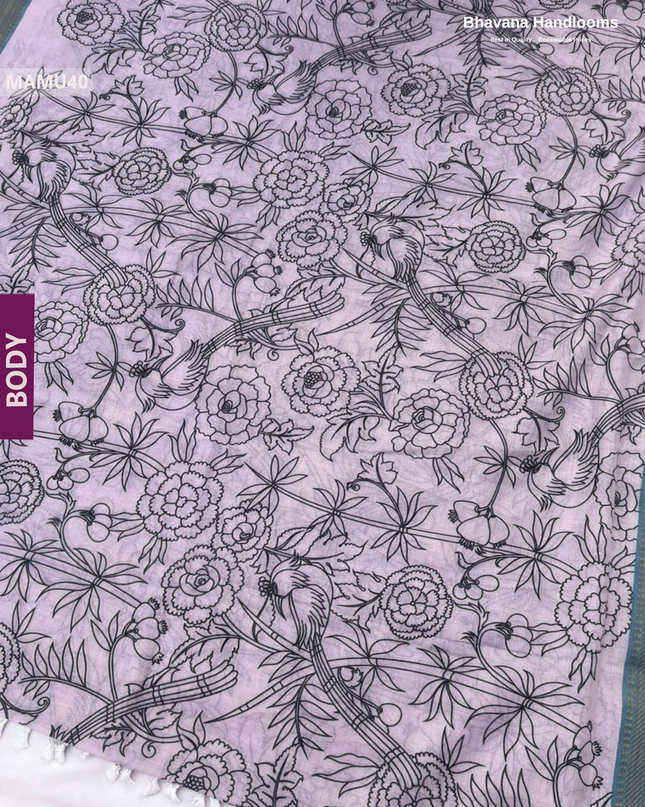 Soft Mul Cotton Baby Pink Digital Print Saree | Lightweight & Comfortable