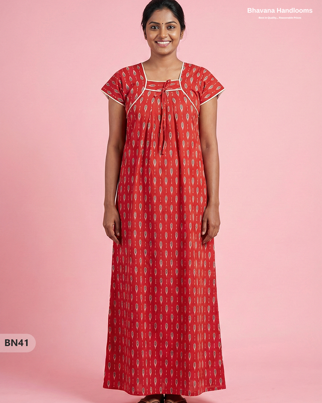 Cotton Printed Nighties | Comfortable Free Size Nightwear for Women