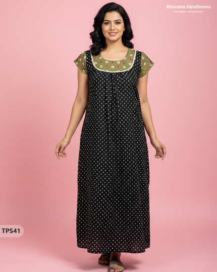 Cotton Printed Nighties | Comfortable Free Size Nightwear for Women