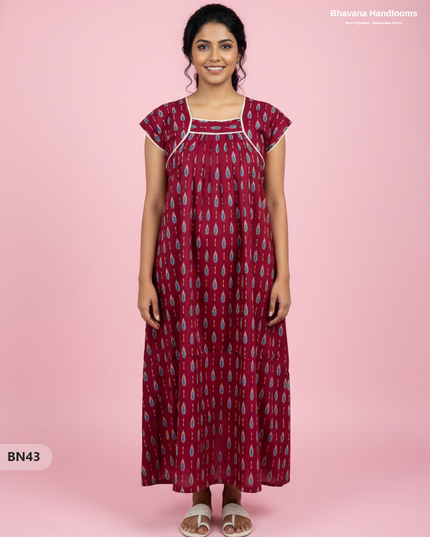 Cotton Printed Nighties | Comfortable Free Size Nightwear for Women