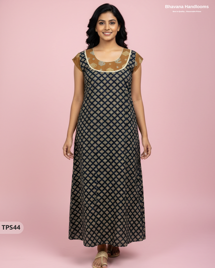 Cotton Printed Nighties | Comfortable Free Size Nightwear for Women