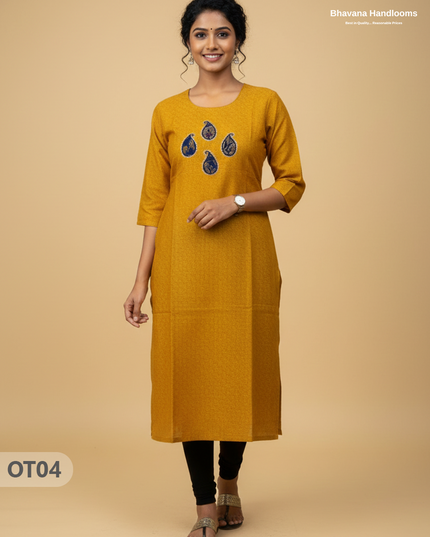 Cotton Tops with Full Length Lining Yellow Colour | Dailywear Essentials