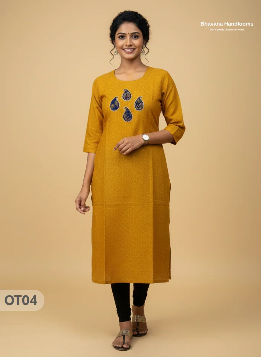 Cotton Tops with Full Length Lining Yellow Colour | Dailywear Essentials