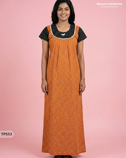 Cotton Printed Nighties | Comfortable Free Size Nightwear for Women