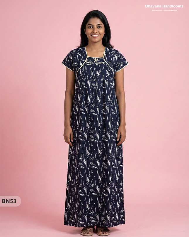 Cotton Printed Nighties | Comfortable Free Size Nightwear for Women