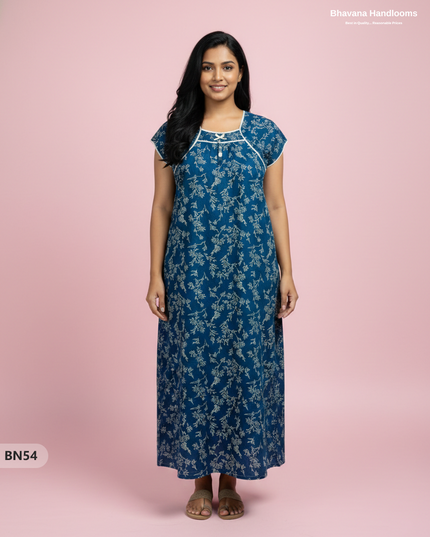 Cotton Printed Nighties | Comfortable Free Size Nightwear for Women