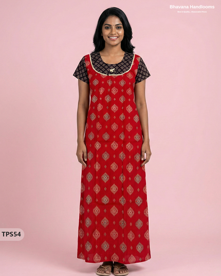 Cotton Printed Nighties | Comfortable Free Size Nightwear for Women