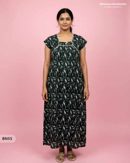 Cotton Printed Nighties | Comfortable Free Size Nightwear for Women