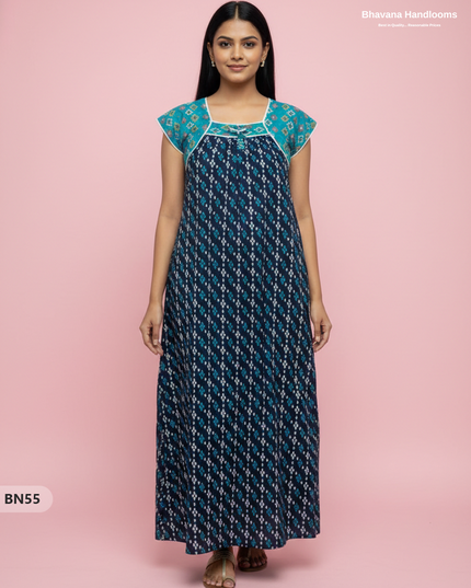 Cotton Printed Nighties | Comfortable Free Size Nightwear for Women