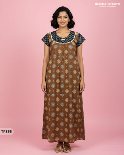 Cotton Printed Nighties | Comfortable Free Size Nightwear for Women