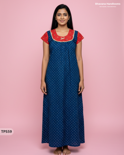 Cotton Printed Nighties | Comfortable Free Size Nightwear for Women