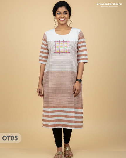 Cotton Tops with Full Length Lining Brown Colour | Dailywear Essentials