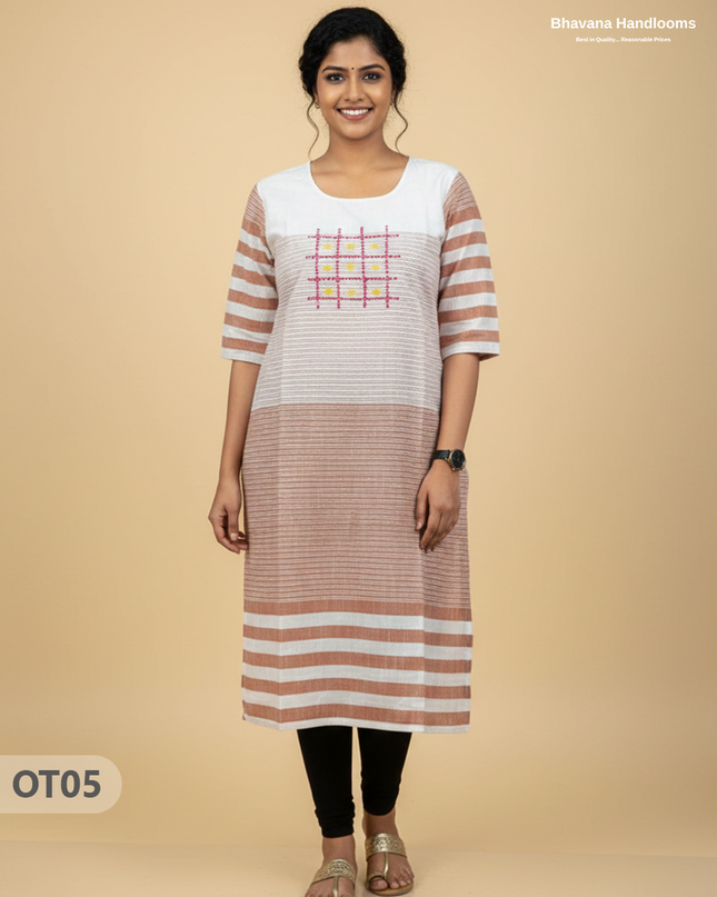 Cotton Tops with Full Length Lining Brown Colour | Dailywear Essentials