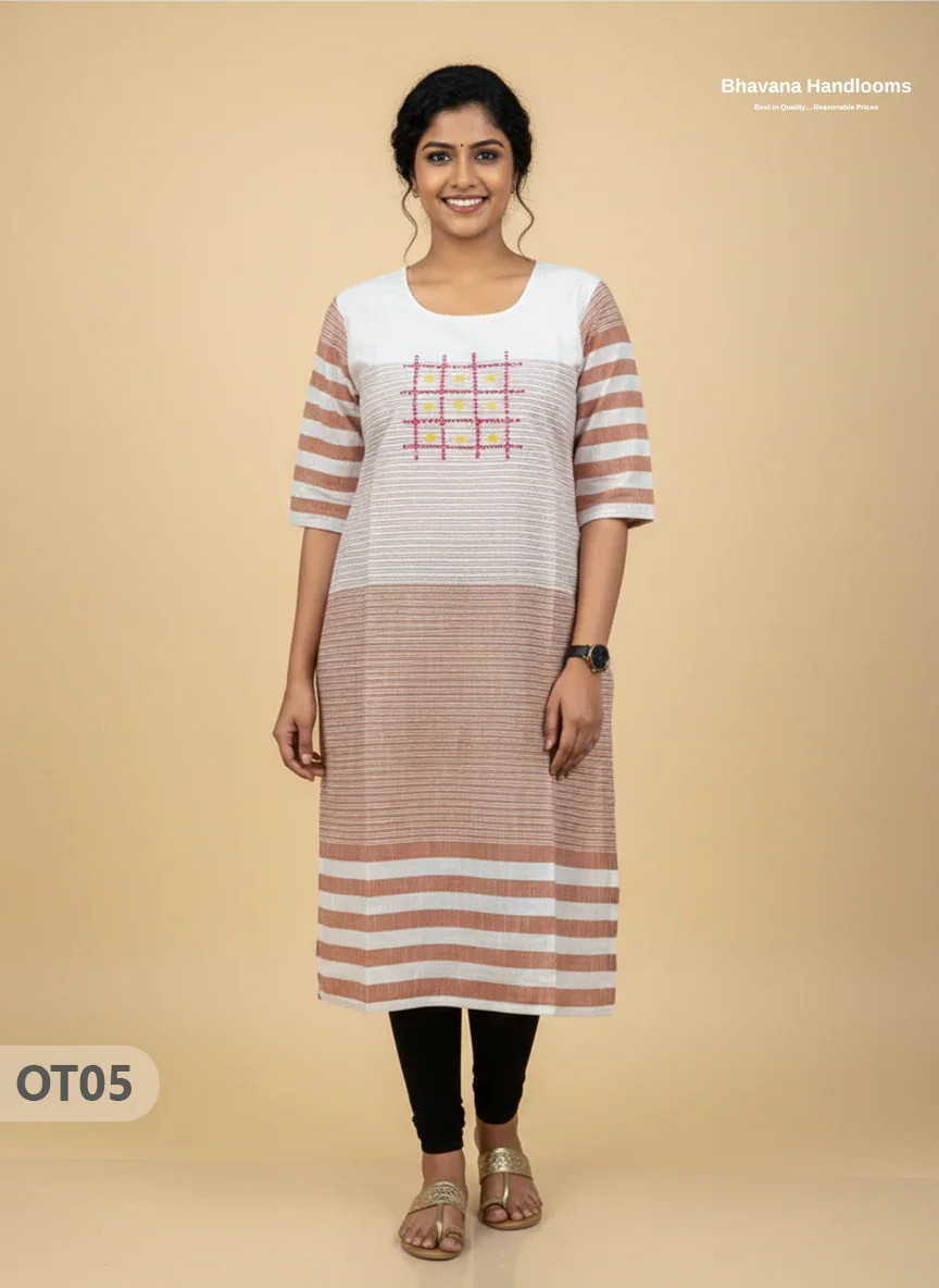 Cotton Tops with Full Length Lining Brown Colour | Dailywear Essentials