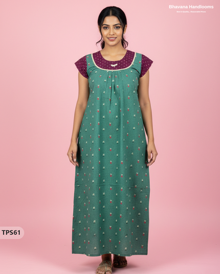 Cotton Printed Nighties | Comfortable Free Size Nightwear for Women