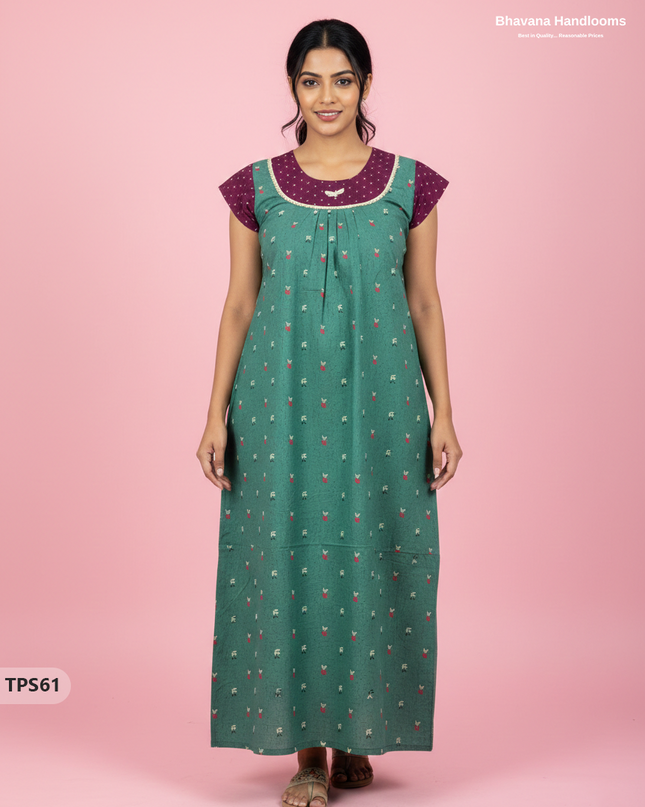 Cotton Printed Nighties | Comfortable Free Size Nightwear for Women