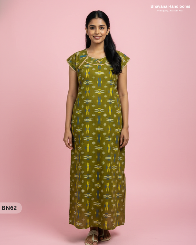 Cotton Printed Nighties | Comfortable Free Size Nightwear for Women