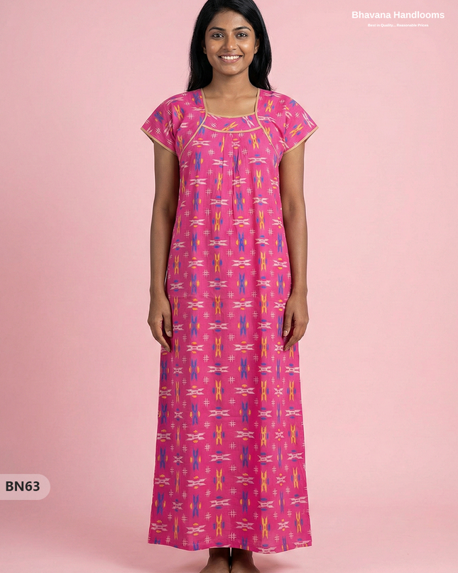Cotton Printed Nighties | Comfortable Free Size Nightwear for Women