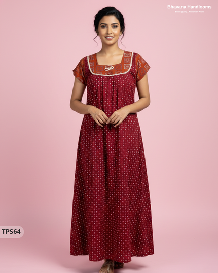 Cotton Printed Nighties | Comfortable Free Size Nightwear for Women