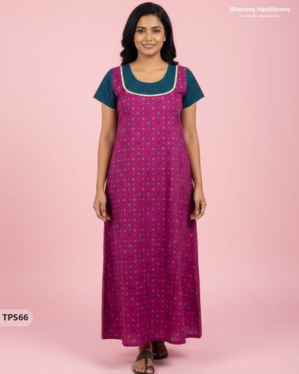 Cotton Printed Nighties | Comfortable Free Size Nightwear for Women