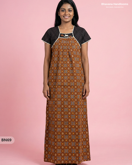 Cotton Printed Nighties | Comfortable Free Size Nightwear for Women