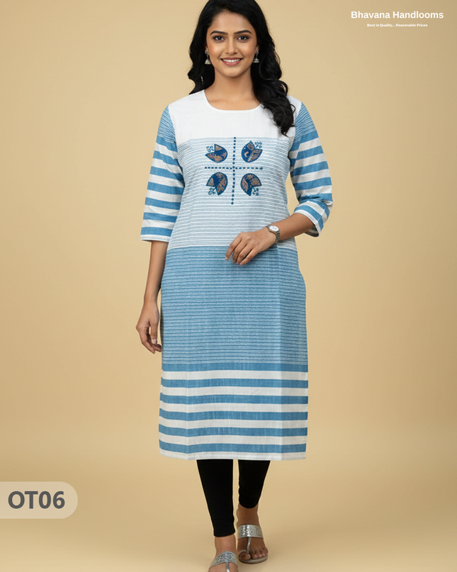 Cotton Tops with Full Length Lining Light Blue Colour | Dailywear Essentials