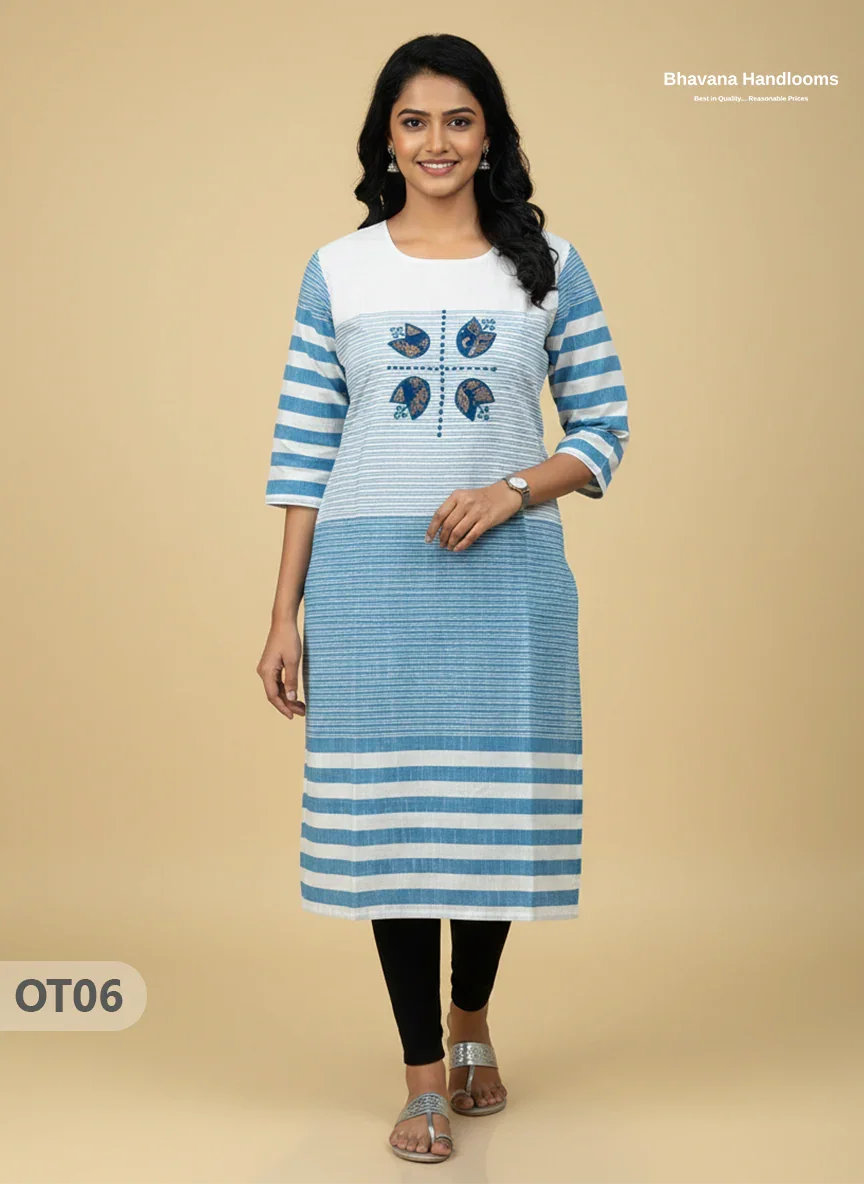 Cotton Tops with Full Length Lining Light Blue Colour | Dailywear Essentials