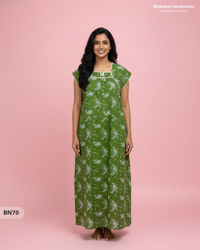 Cotton Printed Nighties | Comfortable Free Size Nightwear for Women