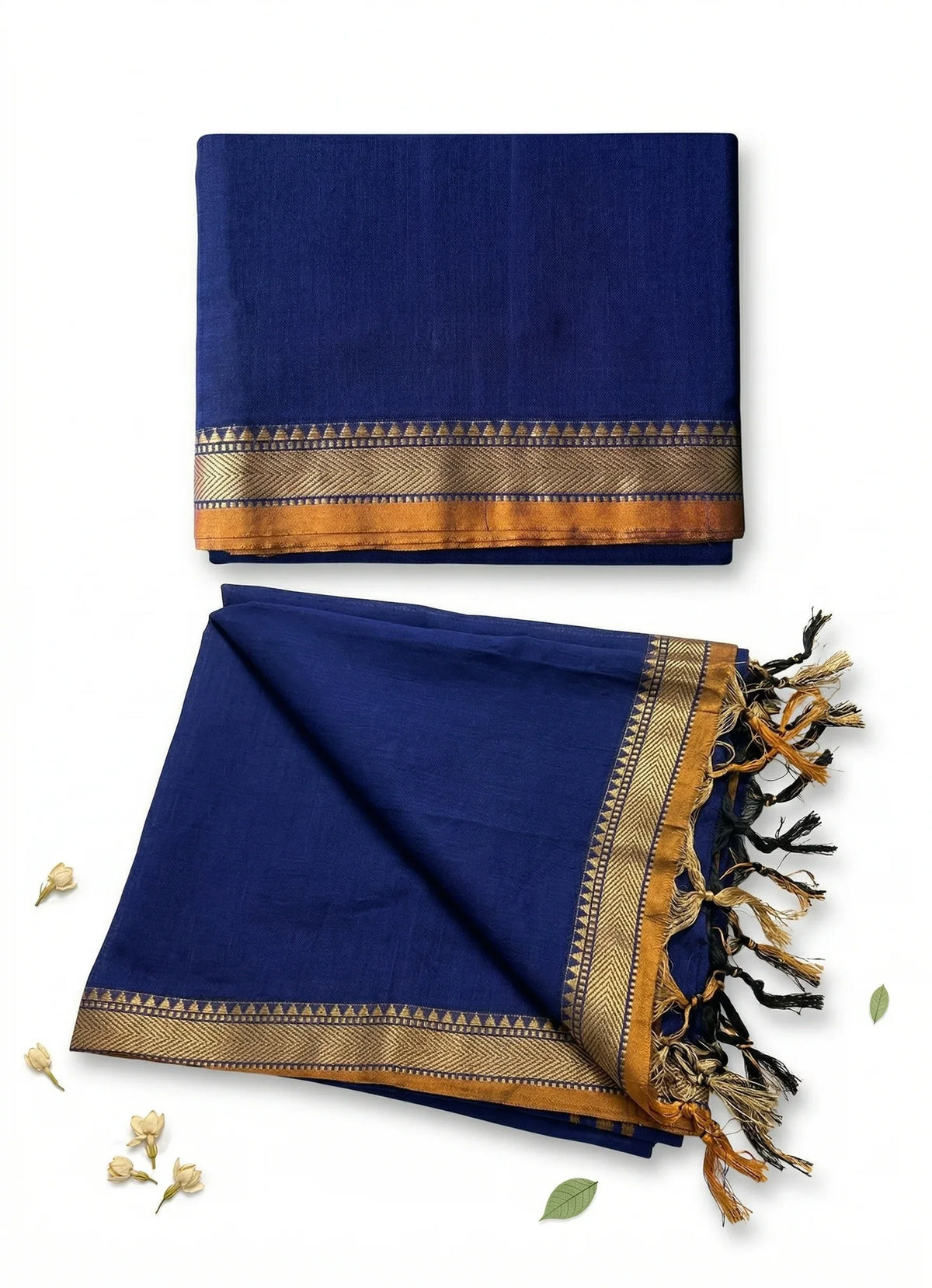 Traditional wear Narayanpet Mercerised cotton dress material with Blue colour
