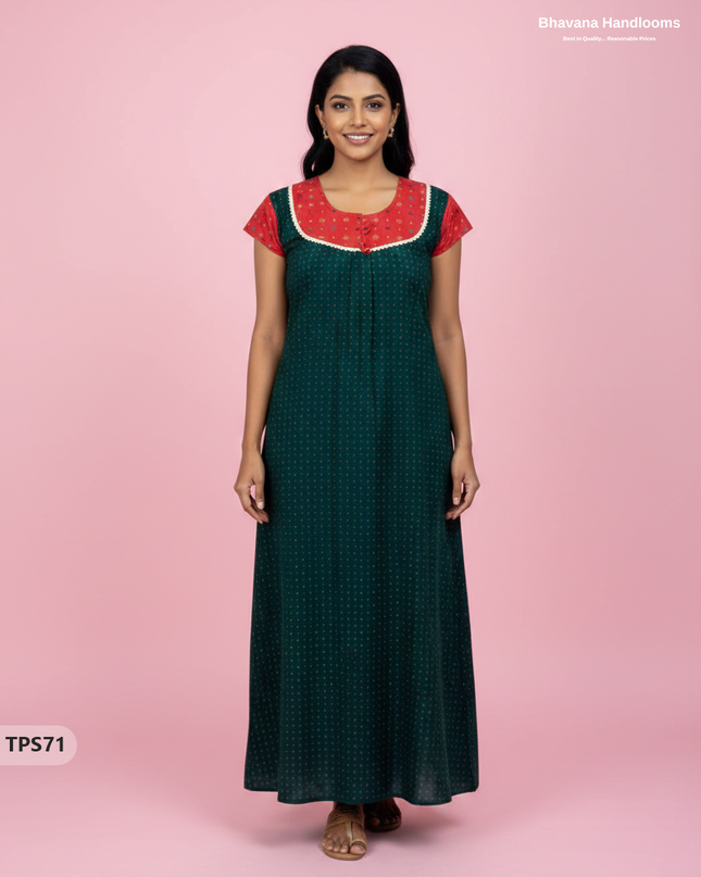 Cotton Printed Nighties | Comfortable Free Size Nightwear for Women
