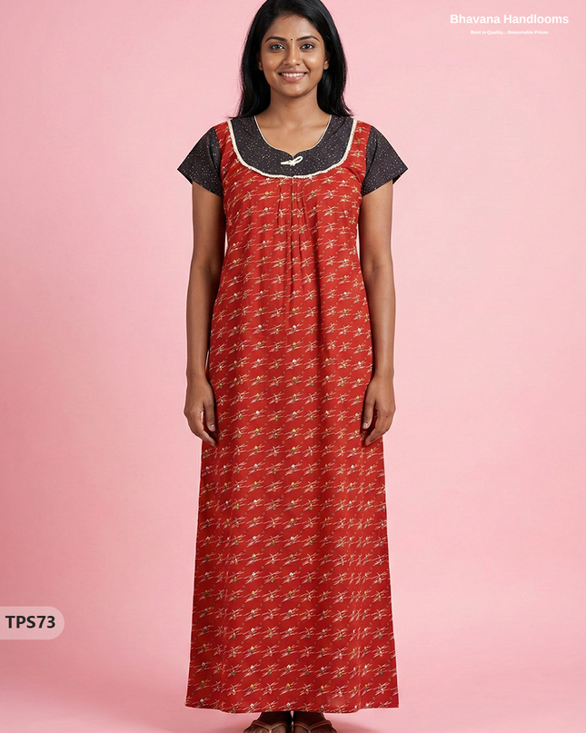Cotton Printed Nighties | Comfortable Free Size Nightwear for Women