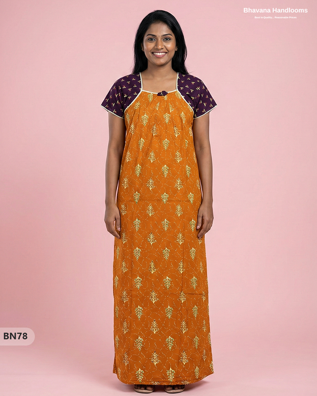 Cotton Printed Nighties | Comfortable Free Size Nightwear for Women
