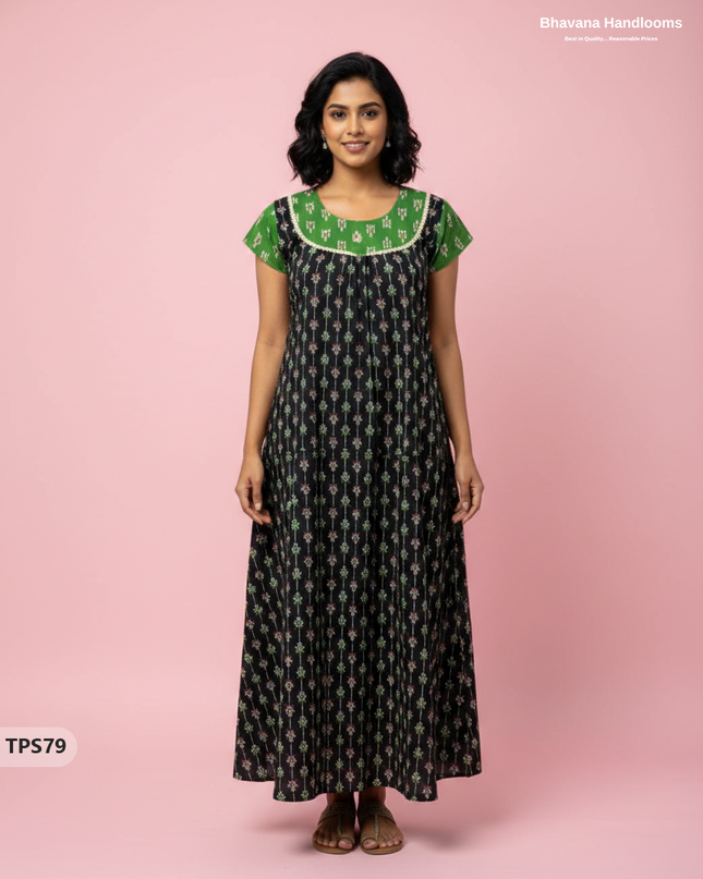 Cotton Printed Nighties | Comfortable Free Size Nightwear for Women