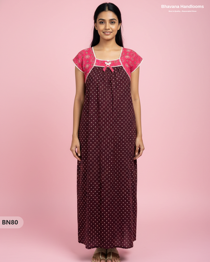 Cotton Printed Nighties | Comfortable Free Size Nightwear for Women