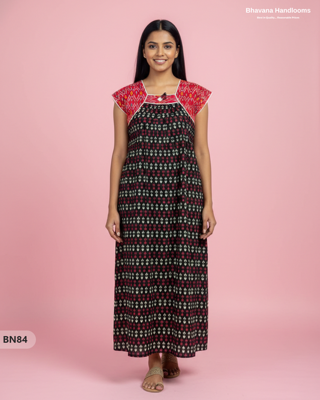 Cotton Printed Nighties | Comfortable Free Size Nightwear for Women