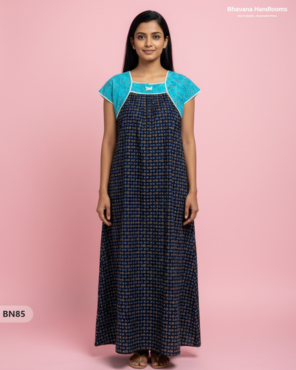 Cotton Printed Nighties | Comfortable Free Size Nightwear for Women