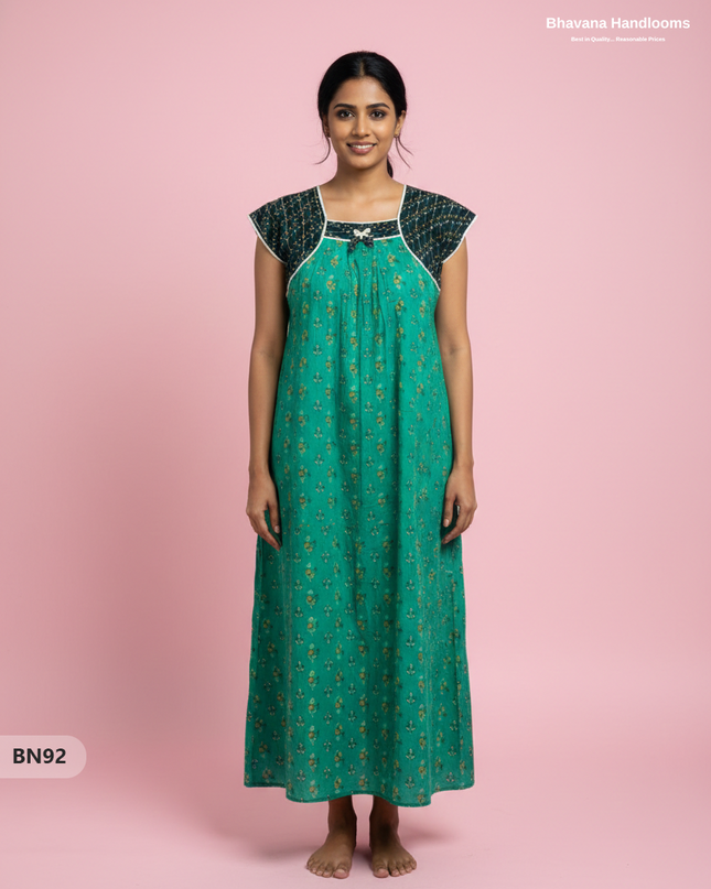 Cotton Printed Nighties | Comfortable Free Size Nightwear for Women