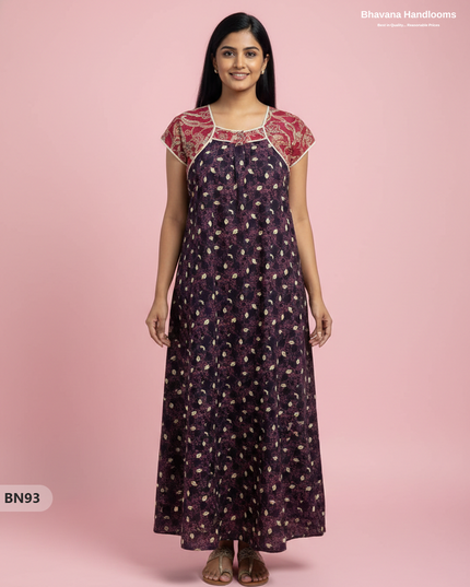 Cotton Printed Nighties | Comfortable Free Size Nightwear for Women