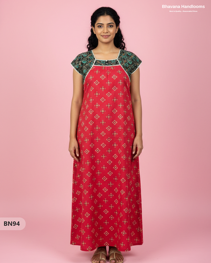Cotton Printed Nighties | Comfortable Free Size Nightwear for Women