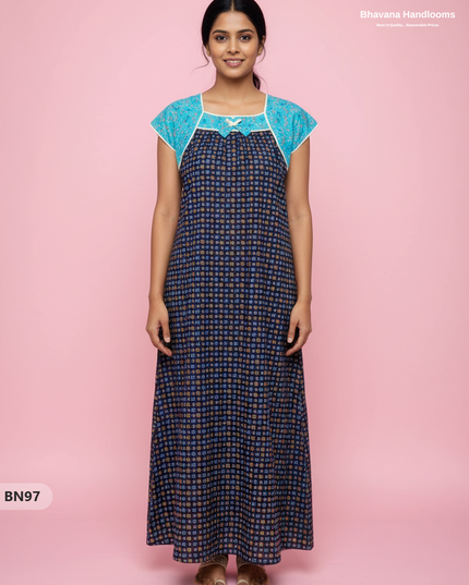 Cotton Printed Nighties | Comfortable Free Size Nightwear for Women