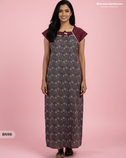 Cotton Printed Nighties | Comfortable Free Size Nightwear for Women
