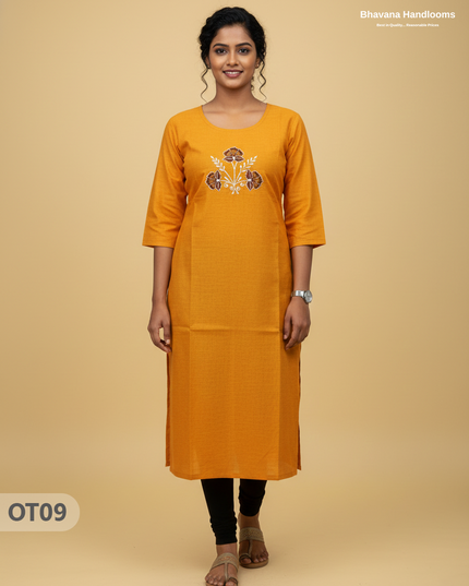 Cotton Tops with Full Length Lining Yellow Colour | Dailywear Essentials